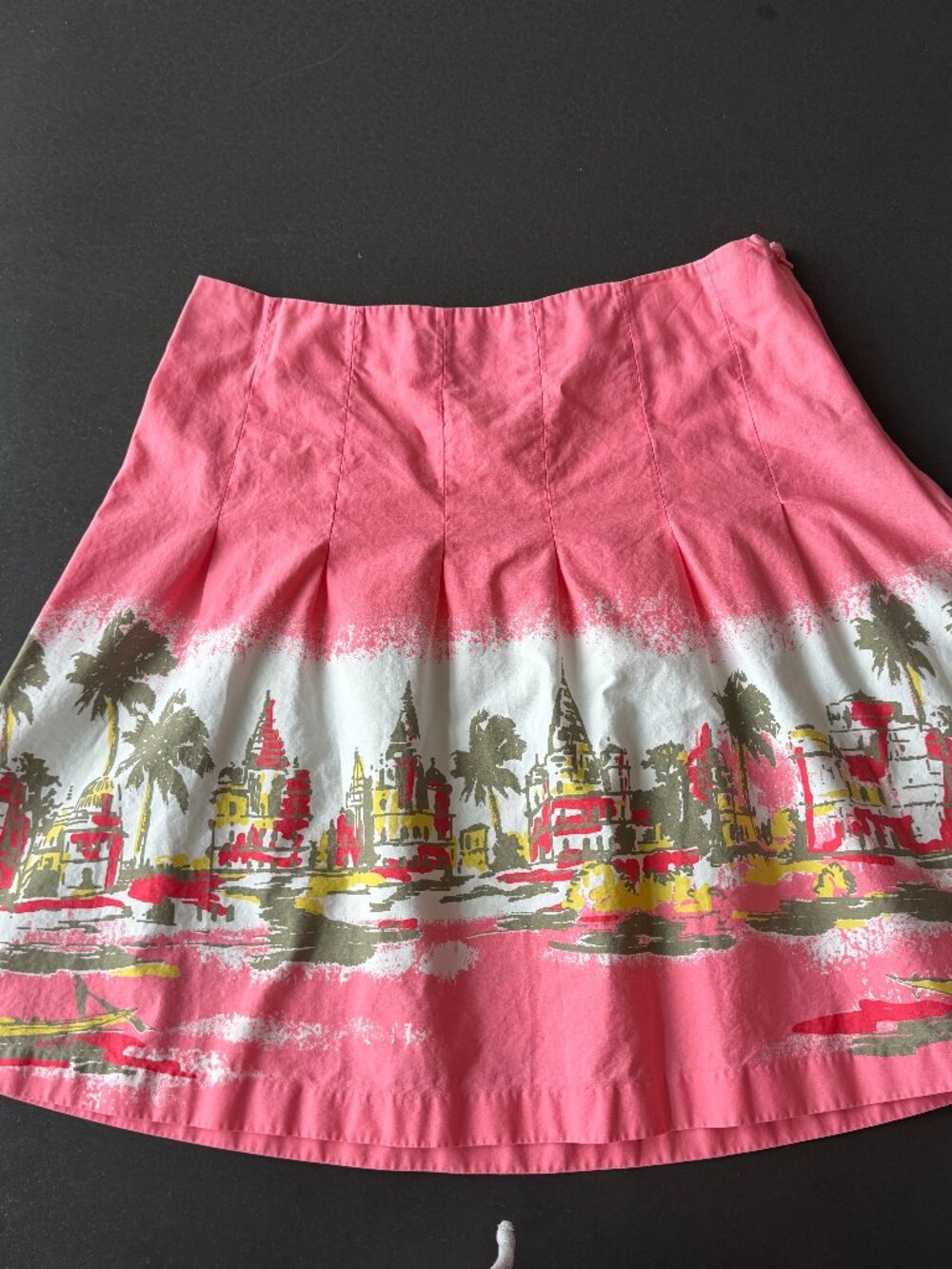 Old Navy Beach City Print A-Line Skirt - 6 - Coral